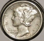 Silver Dime - Mercury - 1938 (Sharper grade)