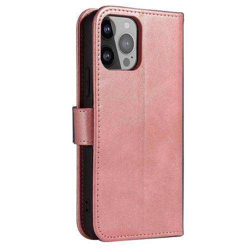 Etui portfel z klapką podstawką do iPhone 15 Plus Magnet Case - różowe - Zdjęcie 4 z 7