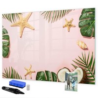 Magnettafel Aus Glas Mit Schwarzem Marker Schwamm Magneten Sommerstimmung