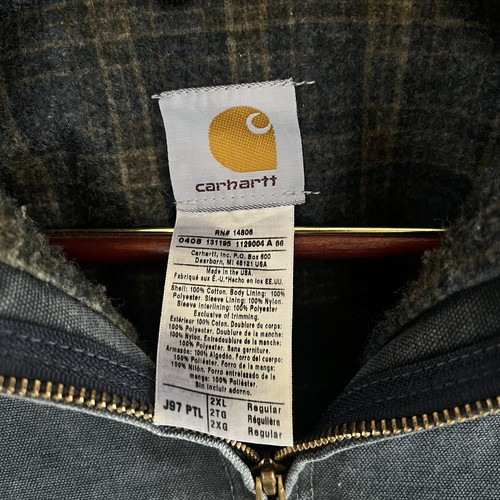 Vintage Carhartt Detroit Jacket J97 PTL Flannel Lined Faded Petrol Grey 2XL 90s by Carhartt, Size 2XL, $215 - Photo 4