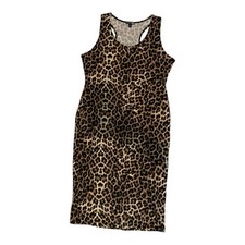 Women's Cheetah Print Midi Dress Size 2X