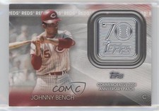 2021 Topps 70th Anniversary Manufactured Logo Johnny Bench Patch HOF 0l2