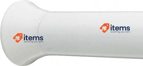 Amazon Basics Cortina de Ducha Tensión Barra - 91A 137 CM White 137CM Extensible