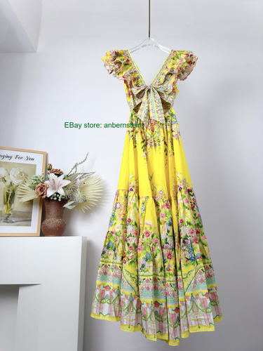 CAMILLA 2026 NEW Multi-style Silk Printed Ruffled Sleeveless Backless Long Dress - Picture 15 of 25