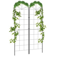 Produktbild - Outsunny 2er Set Metall Rankgitter für Kletterpflanzen, Gitterdesign, 50 x 180 cm