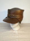 Civil War Reproduction Union Kepi Brown Leather Hat Flaps Militaria