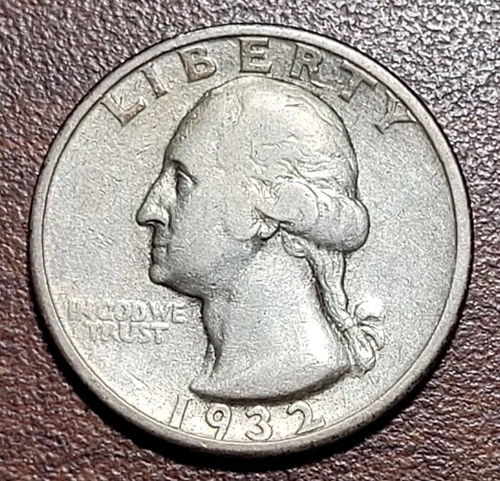 1932-S Washington Quarter FINE Full Sharp Rims Original Toning KEY DATE Coin