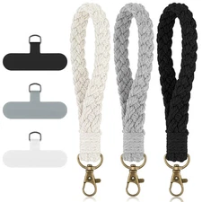 3Pcs Boho Macrame Phone, Wrist Strap Cell Phone Lanyard, Handmade Phone Chain