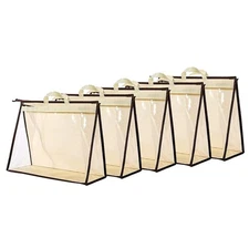 fazhongfa 5 PCS Hanging Handbag Storage Organizer Non-Woven Transparent Dust-...