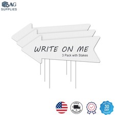 Elegant 3-Pack Blank Arrow Signs with Stakes   Wedding Directional Yard Signs