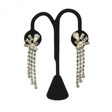 Classy Fancy Rhinestone Crystal Foiled Clip Dangle Drop 3" Long Earrings