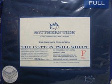 Brand New SOUTHERN TIDE 300tc 100 Cotton TWILL Sheet Set Full Size Blue