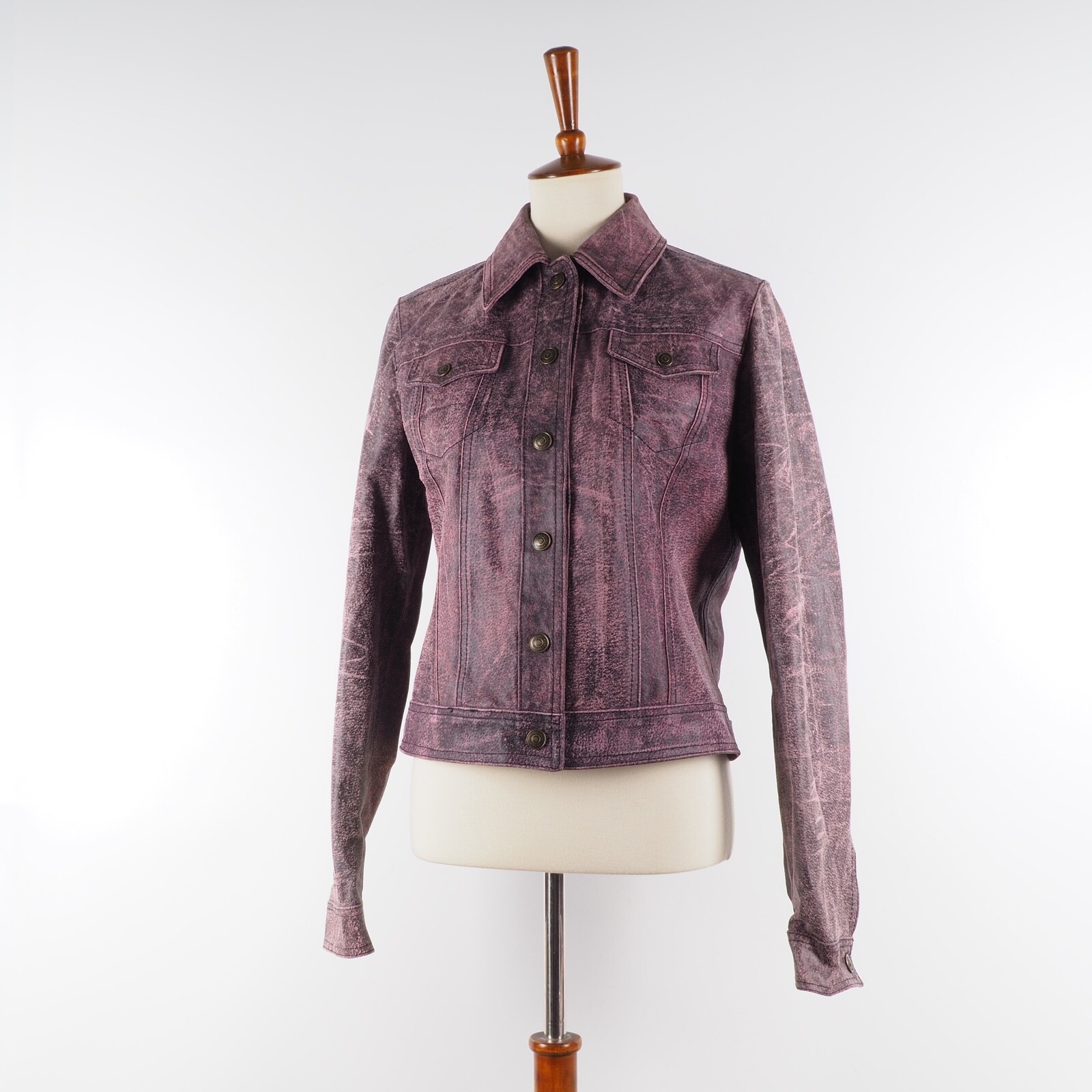 Giacca di pelle donna vintage Versace Jeans Couture L grande US12 US14 rara