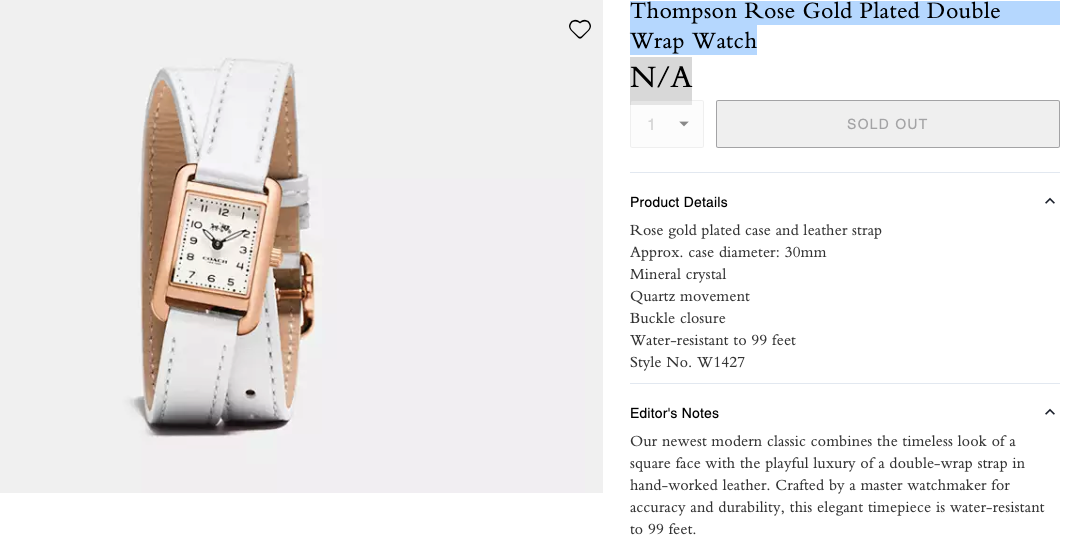 Coach Thompson Rose Gold Plated Double Wrap Watch COACH® | Thompson Gold Plated Double Wrap Watch main image 2