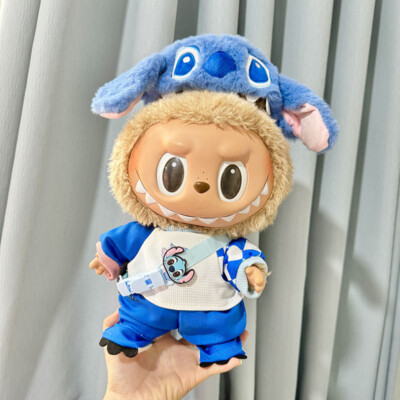 POP MART 38CM The Monsters Labubu Plush Doll Cartoon Clothes Pants Set No Toys