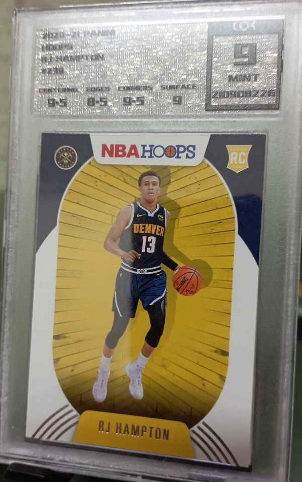 RJ HAMPTON 2020-21 Panini Hoops RC Rookies NBA card (Graded by COR-9 Mint) - Image 3 of 4