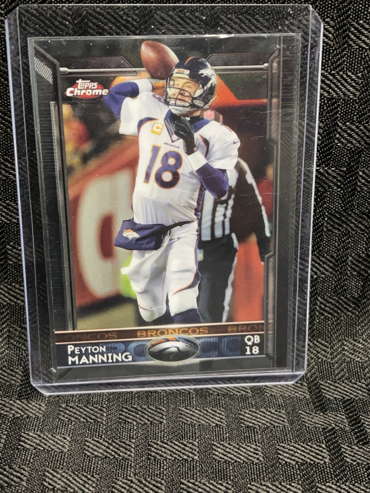 Peyton Manning 2015 Topps Chrome Black Refractor /299 #100 HOF Broncos