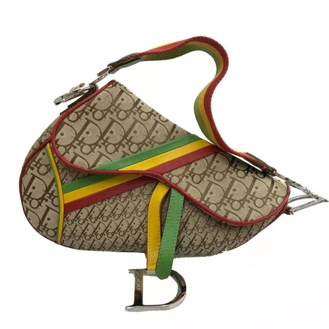 Sac à main Christian Dior trotteur selle marron couleur rasta vintage 2503
