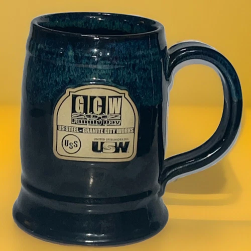 US Steel Granite City Works Pottery Mug 2012 Family Day USA Made 22 Oz Capacity