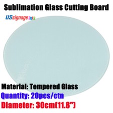 20pcs Tempered Round Glass Cutting Board Sublimation Blanks White Coating Rough