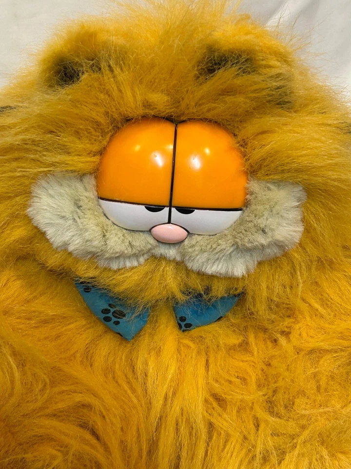 Pajarita de pelo largo de felpa de gato Garfield esponjosa Dakin 1981 (MUY RARA) de colección Foto 2 de 4