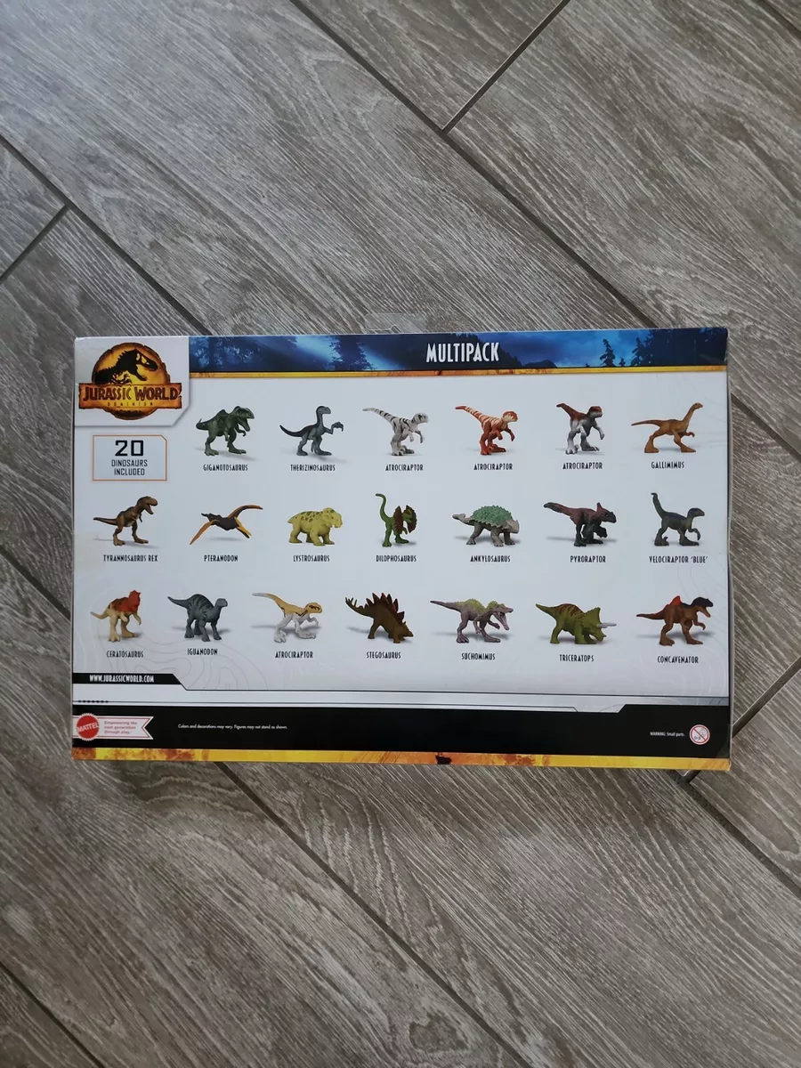 Set 20 Dinosaurios Jurassic World Mini Original Mattel