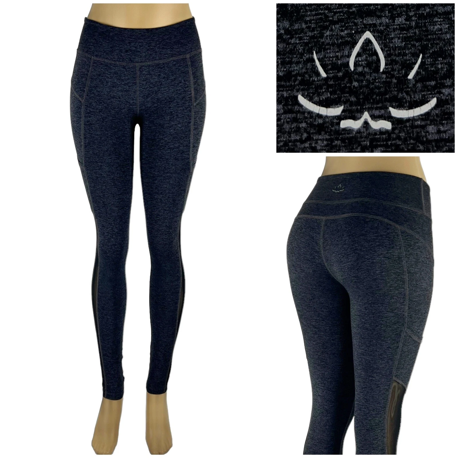 beyond-yoga spacedye mid rise soft blue mesh pockets leggings