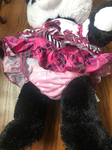 Build A Bear Harajuku Hugs Panda Plush 18" W/Pink Sequins Dress/Bow/🩷 Panties - Picture 4 of 6