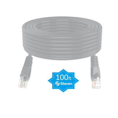 Steren 100ft Cat5e Patch Cord Snagless UTP cULus Molded Gray