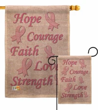 Hope Faith Courage Garden Flag Support Awareness Decorative Gift Yard Banner