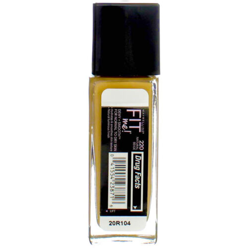 Maybelline Fit Me Dewy + Smooth Liquid Foundation, Natural Beige 220, SPF 18,... - Picture 3 of 5