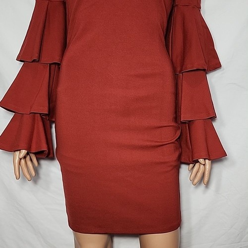 Gianni Bini Tinsley Ruffle Tier Long Sleeve Sheath Dress Sz XS NWT 119$ - Picture 4 of 13