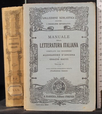HANDBUCH DER ITALIENISCHEN LITERATUR. VOL II. D'ANCONA, BACCI. BARBERA.