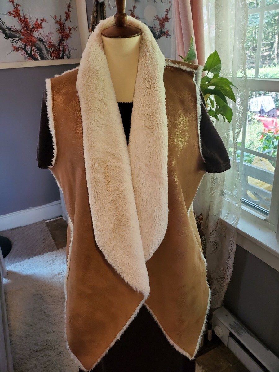 Allen B BRONZE FAUX FUR VEST XL | eBay