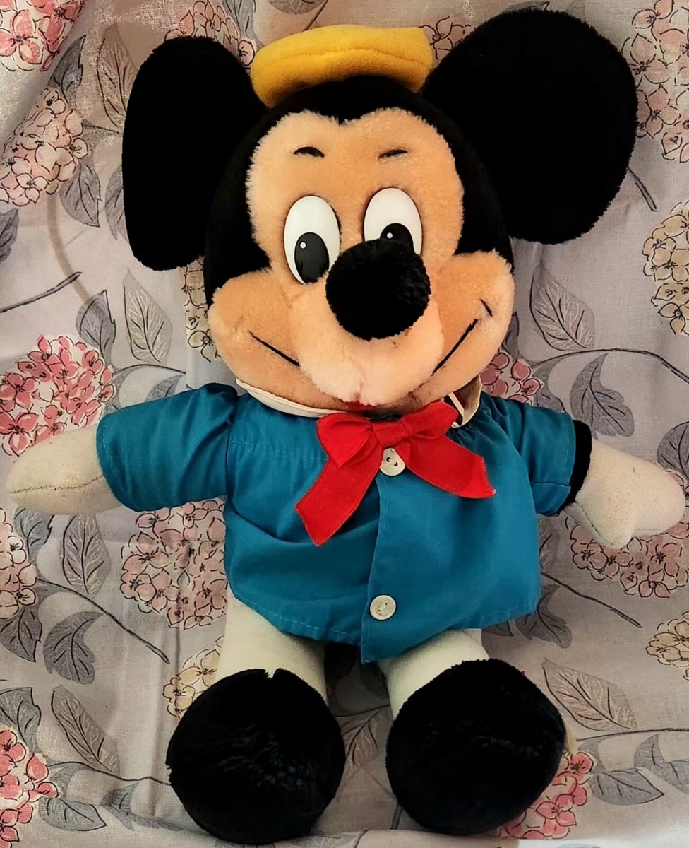 Rare Vintage French Mickey Mouse Beret Soft Plush Walt Disney