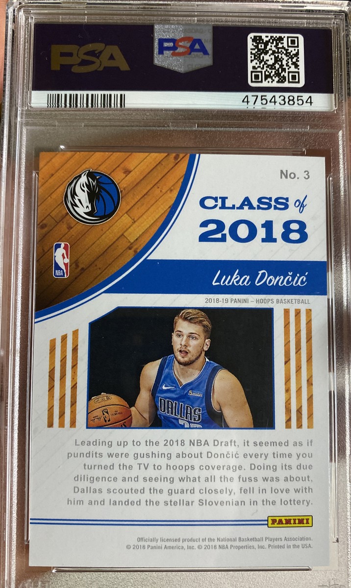 2018 Panini NBA Hoops Luka Doncic Rookie Card Gem Mint 10 PSA
