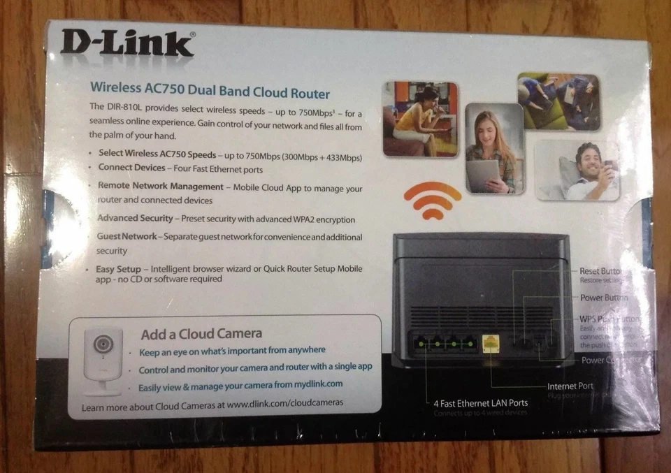DLink DIR810L wireless AC750 Dual Band Cloud Router 4port WPA2 fast ethernet LAN - Image 2 of 3