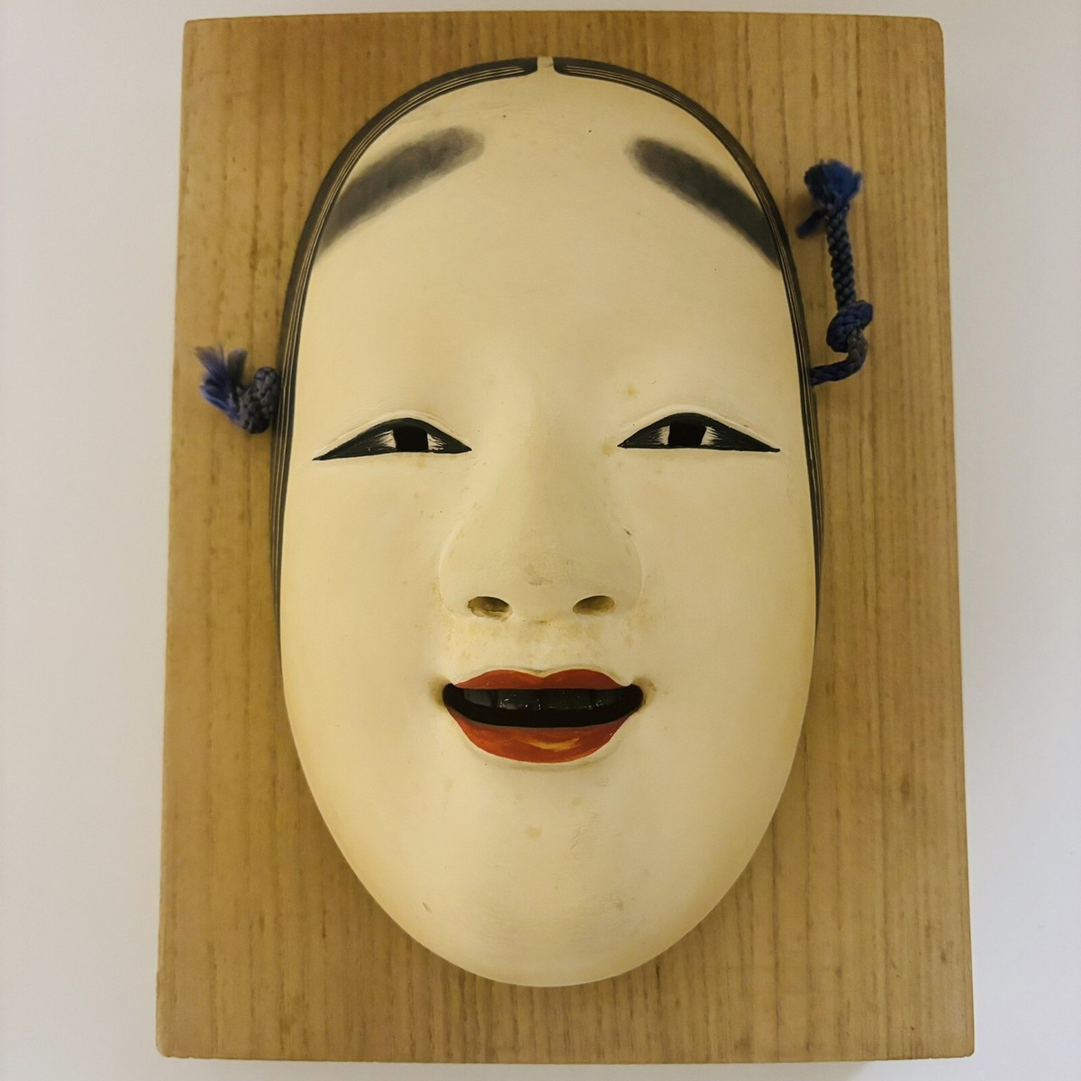 彫刻・オブジェ Wooden Noh Mask Wooden Mask of Japanese Traditional Performing Art 