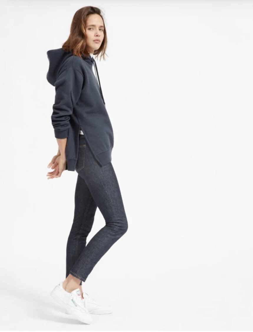 Everlane The Oversized Fleece Navy Blue Hoodie Size Small