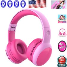 Bluetooth 5.3 Kids Headphones - Safe 85dB Volume Limit, Portable  Cute Design