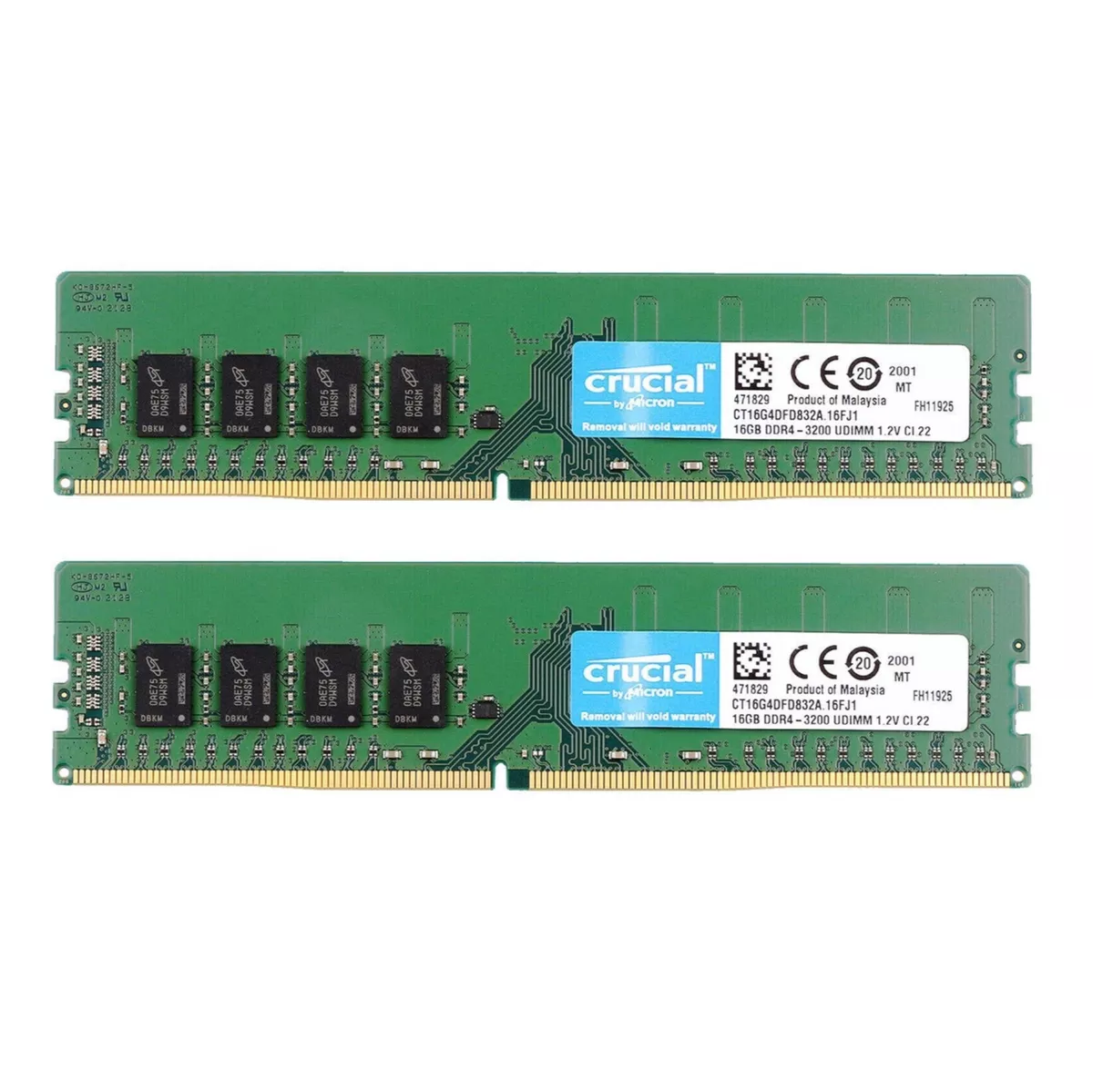 Crucial 32GB KIT 2X16GB DDR4 3200MHz PC4-25600 288-Pin Desktop UDIMM Memory  Ram | eBay