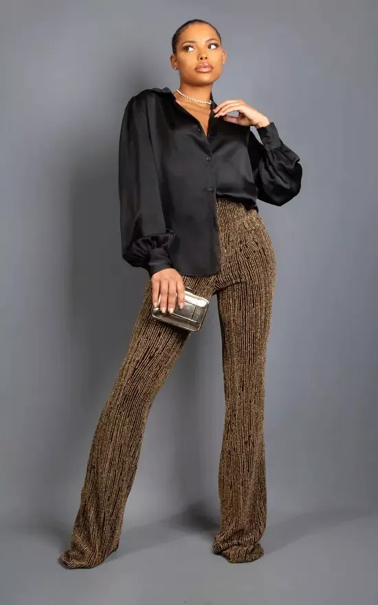Shimmer flare cheap pants