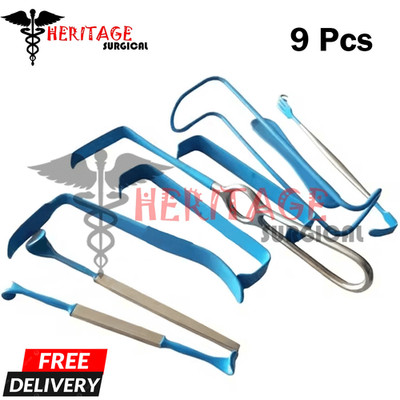 Surgical insulated Retractor set of 9 pcs,surgical instruments