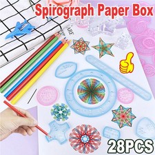 Geometric Drawing Ruler 28pcs Drawing Flower Ruler Toy Set Spiral Art Ruler