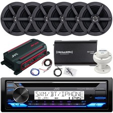 JVC KD-T92MBS CD Receiver, 6x 6.5" Speaker, Amp w/Kit, Satellite Tuner W/Antenna