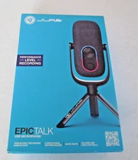 JLab Epic Talk USB PC Microphone 192kHz 24bit 4-Mode Desktop Mic Black -New