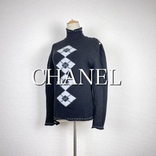 Chanel Argyle Knit Sweater Buttoned Classic Fit Used