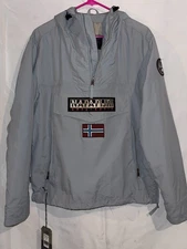 Napapijri Rainforest Jacket Mens Small Grey S Anorak Rain Coat Pull On