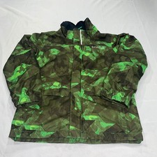 Columbia Kids Interchange Jacket Green Camo Geometric Print Size Small S Shell