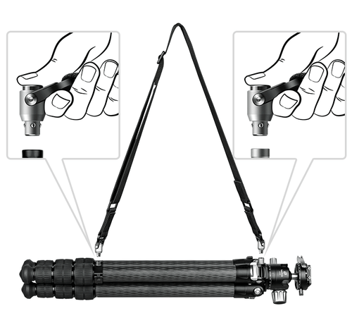 Leofoto Bouton Poussoir Sangle de Détachement Rapide pour Trépieds Série LS et Série LM - Photo 6/9